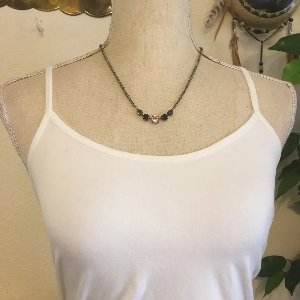 Made with Love multi tone glass stone necklace